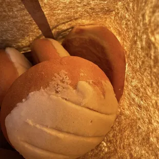 My concha in a paper bag  Big and tasty