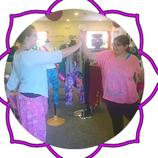 Yoginis showing off some of our awesome retail