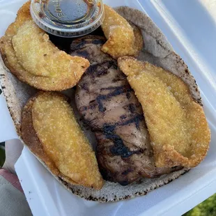 Surf and Turf (seafood wontons, chicken)