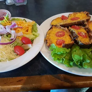 Potato Skins and Salad