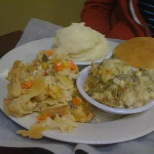 chicken pot pie (slightly mutilated by my appetite - couldn&apos;t resist digging in before taking the pic)