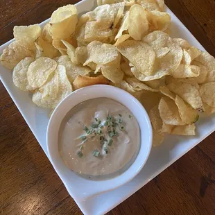 Kettle chips and dip