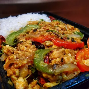 Chicken cha-kreung over rice ($12)