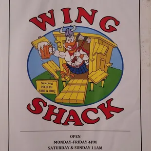 a sign for the wing shack