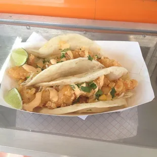 Incredibly delicious shrimp tacos.