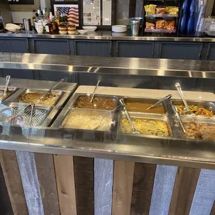 a variety of food items on display