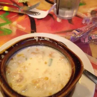 Crab, corn &amp; shrimp bisque.