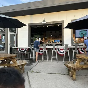 Outside bar and seating area