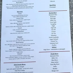 Beverage Menu.