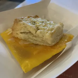 Egg and cheese on a legit biscuit. Biscuit was so good!