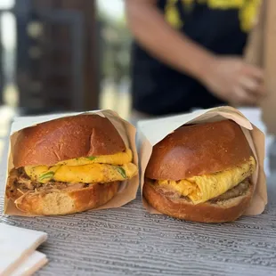 Chile Verde Breakfast Sandwich &amp; Sausage Breakfast Sandwich