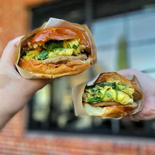 Breakfast Sandwich (sausage with veggie add on): really delicious! Love the addition of the aioli!