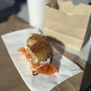 Everything bagel with salmon!