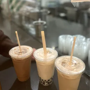 Puerh Milk Tea, Jasmine Milk Tea, Hojicha Milk Tea