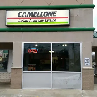 the front entrance of a restaurant