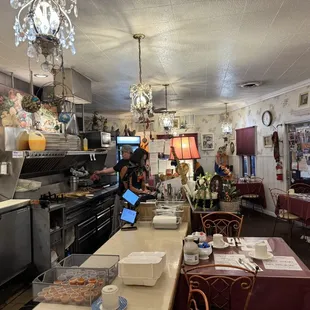 Inside- tacky-divey diner!