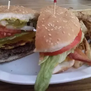 Cameo burger with fries