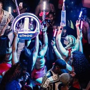 a crowd of people at a nightclub