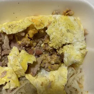 Ham and cheese omelette