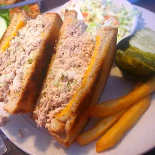 Double damn Tuna Melt on Grilled Rye