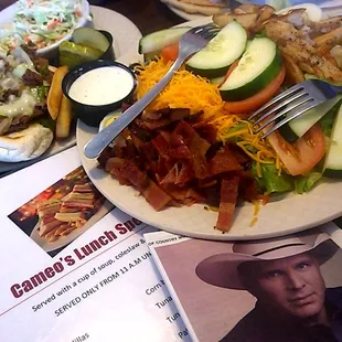 Lunch  with Garth Chicken Cobb Salad and Philly Steak sub Delicious  Love