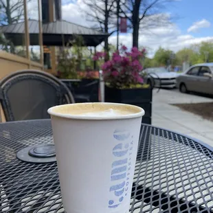 Peak Bloom Latte: Elderflower, Lavender, Chamomile, Cherry, Espresso, Milk