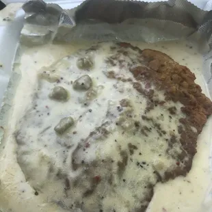 Country fried steak with gravy. Soooooo good