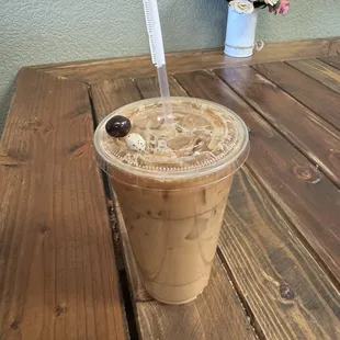 Iced toffee latte