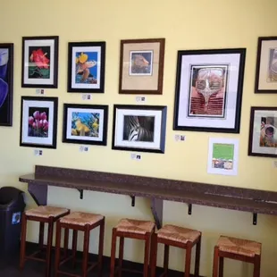 This is some of the art showcased. The frames are included in the sale. All proceeds are donated to the El Dorado Food Bank.