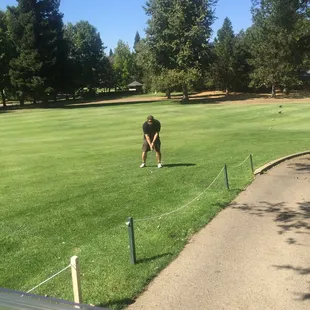 Brianna Boyd hole 2 scaring the geese!