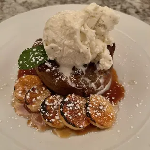BANANAS FOSTER BREAD PUDDING  Rum caramel, Johnson&apos;s vanilla bean ice cream