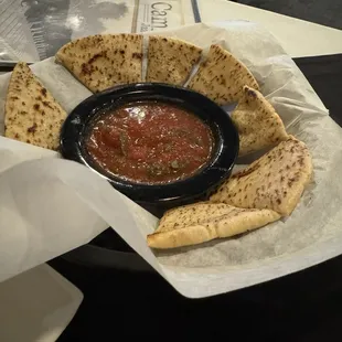 Bread and delicious homemade salsa