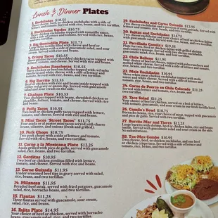 the menu