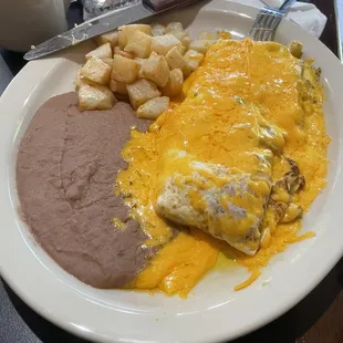 Ham and cheese omelet plate