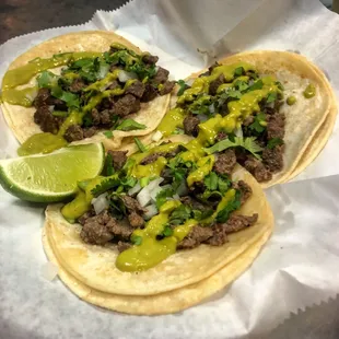 two tacos on a plate