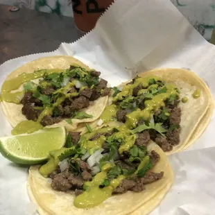 two tacos on a plate