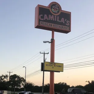 a sign for camila's mexican restaurant
