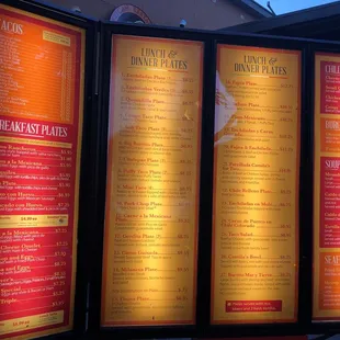 Drive thru menu