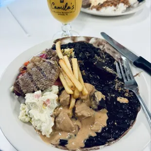 Delicious Feijoada. Plus Passion fruit juice