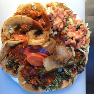 Camarón,pastor,tripa y asada