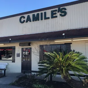 the front of the restaurant