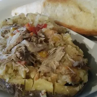 Seafood stuffed potato