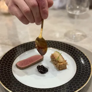 Savory and sweet course # 5: Ibérico Pork, Sweetheart Cherries