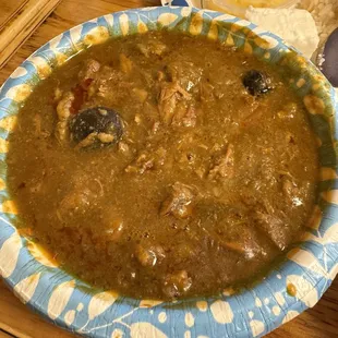 Up close of their Pastele Stew