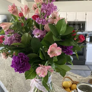 Flowers we got from our son and family for Valentine&apos;s Day