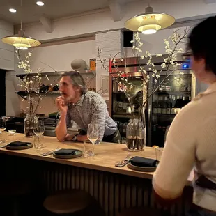 Josh (owner) talking to his customers