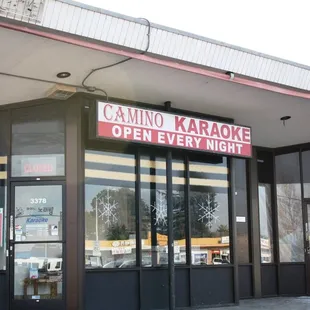 the front of the restaurant