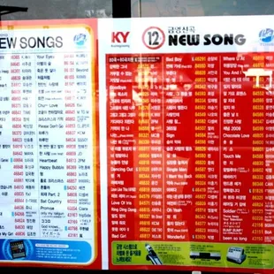 a menu for a new song