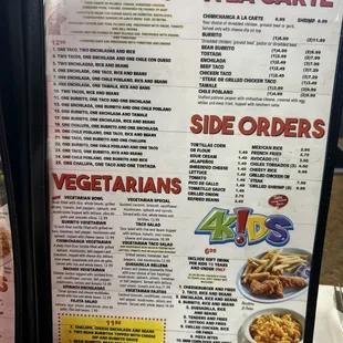 menu