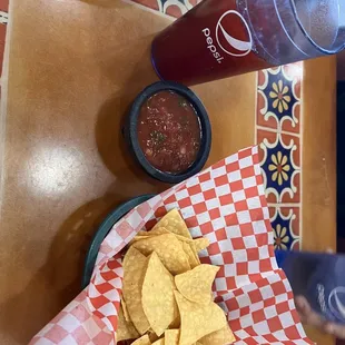 Chips and salsa, hibiscus jamaica